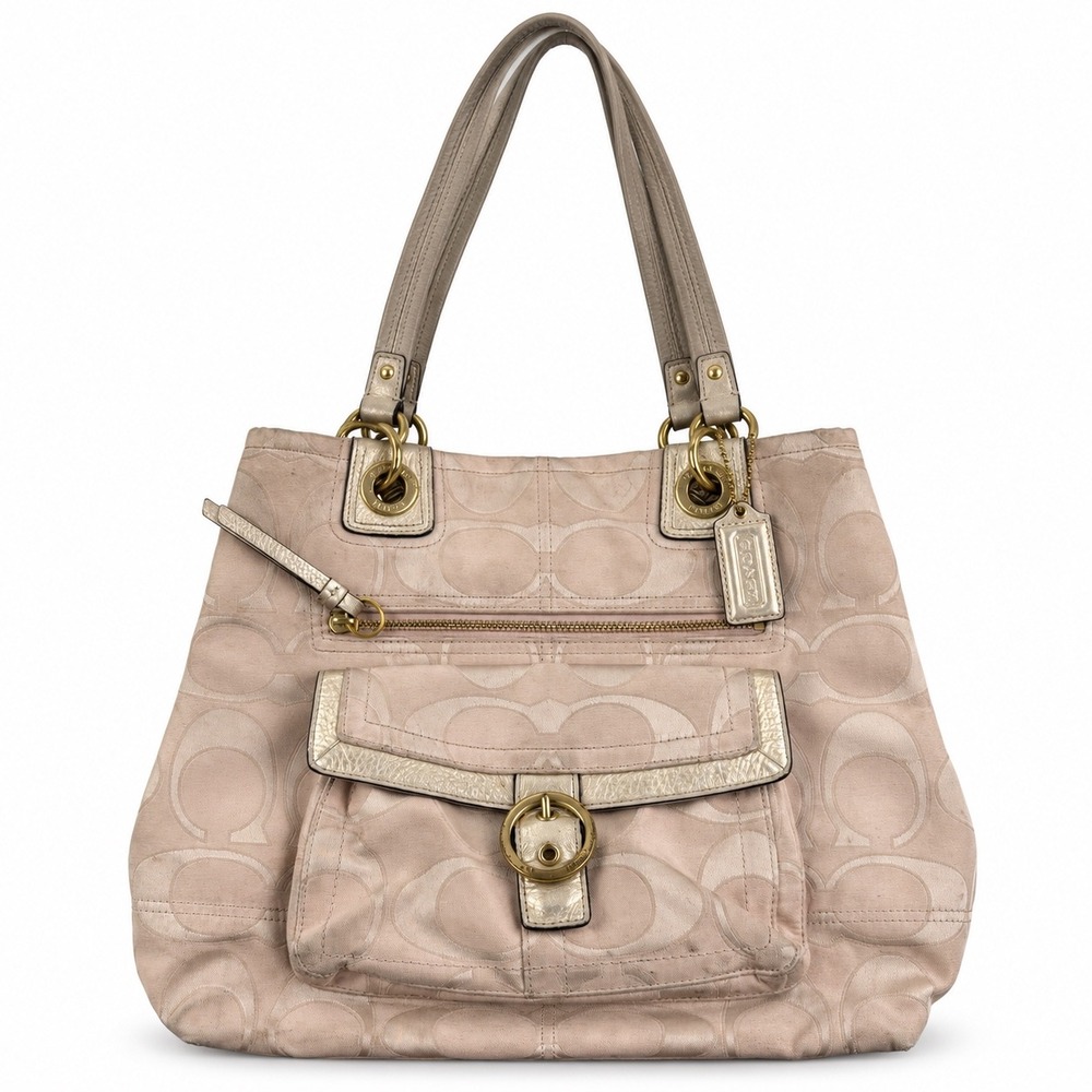 Coach Vintage Y2K Penelope Signature Canvas Blush Pink Metallic Shoulder Bag